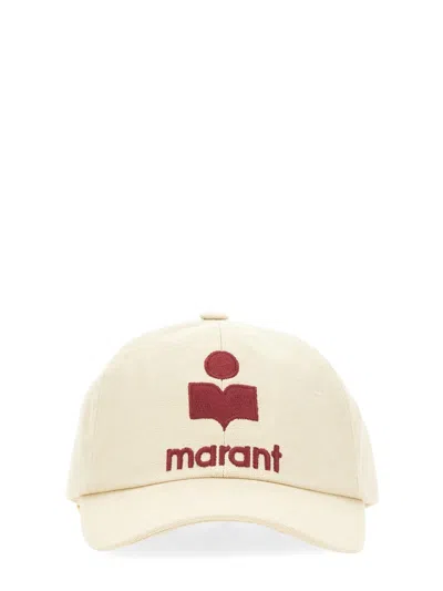 Isabel Marant White & Red Tyron Cap In Brown