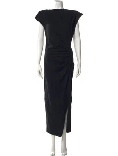 Pre-owned Isabel Marant Bateau Neckline Long Dress In Black
