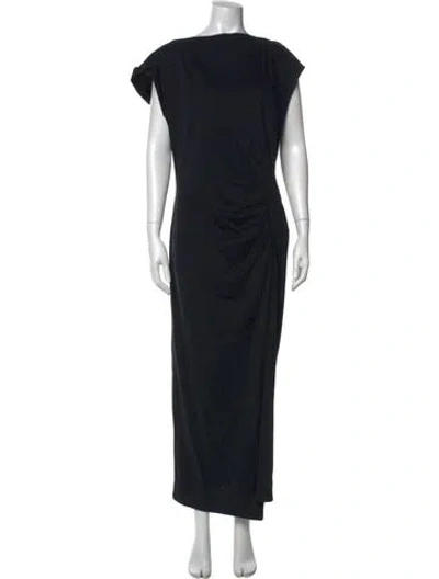 Pre-owned Isabel Marant Bateau Neckline Long Dress In Black