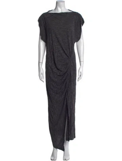Pre-owned Isabel Marant Bateau Neckline Long Dress In Grey