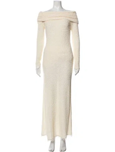 Pre-owned Isabel Marant Bateau Neckline Long Dress In Neutral