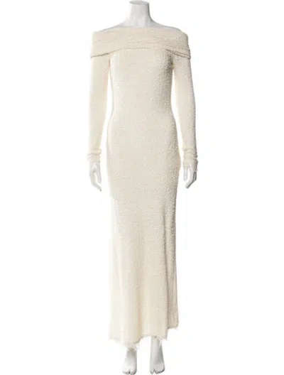 Pre-owned Isabel Marant Bateau Neckline Long Dress In Neutral
