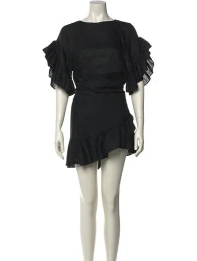 Pre-owned Isabel Marant Bateau Neckline Mini Dress In Black