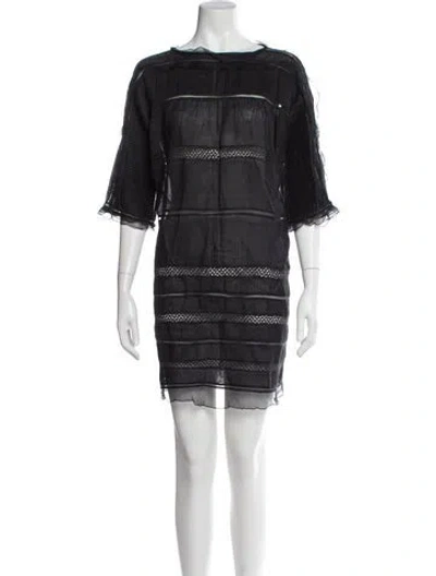 Pre-owned Isabel Marant Bateau Neckline Mini Dress In Black