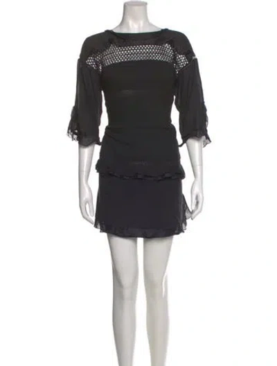 Pre-owned Isabel Marant Bateau Neckline Mini Dress In Black