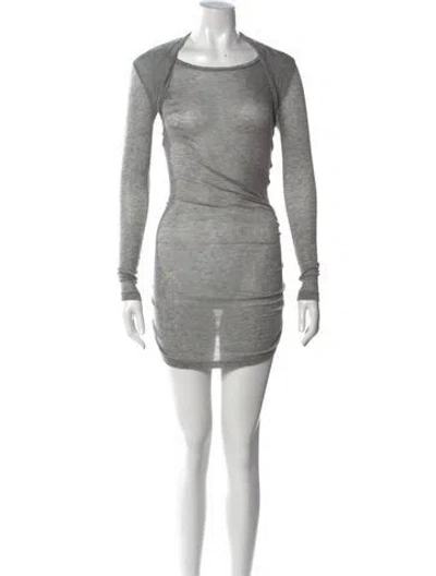 Pre-owned Isabel Marant Bateau Neckline Mini Dress In Gray