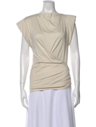 Pre-owned Isabel Marant Bateau Neckline Sleeveless Top In Neutral