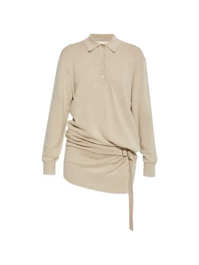 Isabel Marant Bathilde Drape Mini Dress In Neutral