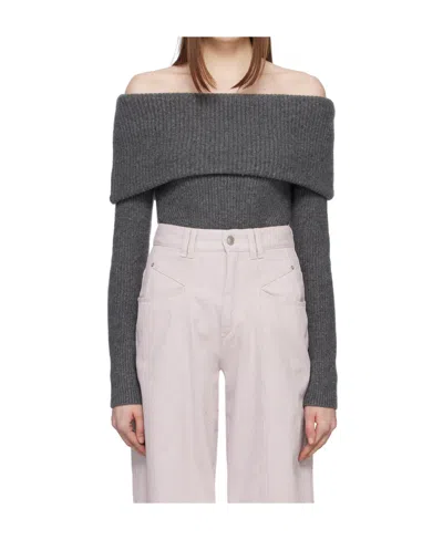 Isabel Marant Baya Ribbed Knitted Sweater In White
