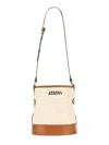 Isabel Marant Samara Logo Embroidered Shoulder Bag In White