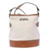 Isabel Marant Samara Cotton Canvas Shoulder Bag In White