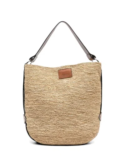 Isabel Marant Bayia Raffia Shoulder Bag In Neutral
