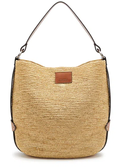 Isabel Marant Bayia Woven Raffia Shoulder Bag In Natural