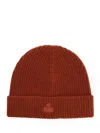 Isabel Marant Ribbed Logo Beanie In Brown