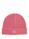 Isabel Marant Ribbed-knit Logo Beanie In Pink