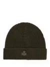 Isabel Marant Wool Hat With Logo Patch In Green