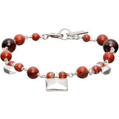 Isabel Marant Bead Bracelet In Rust/silver