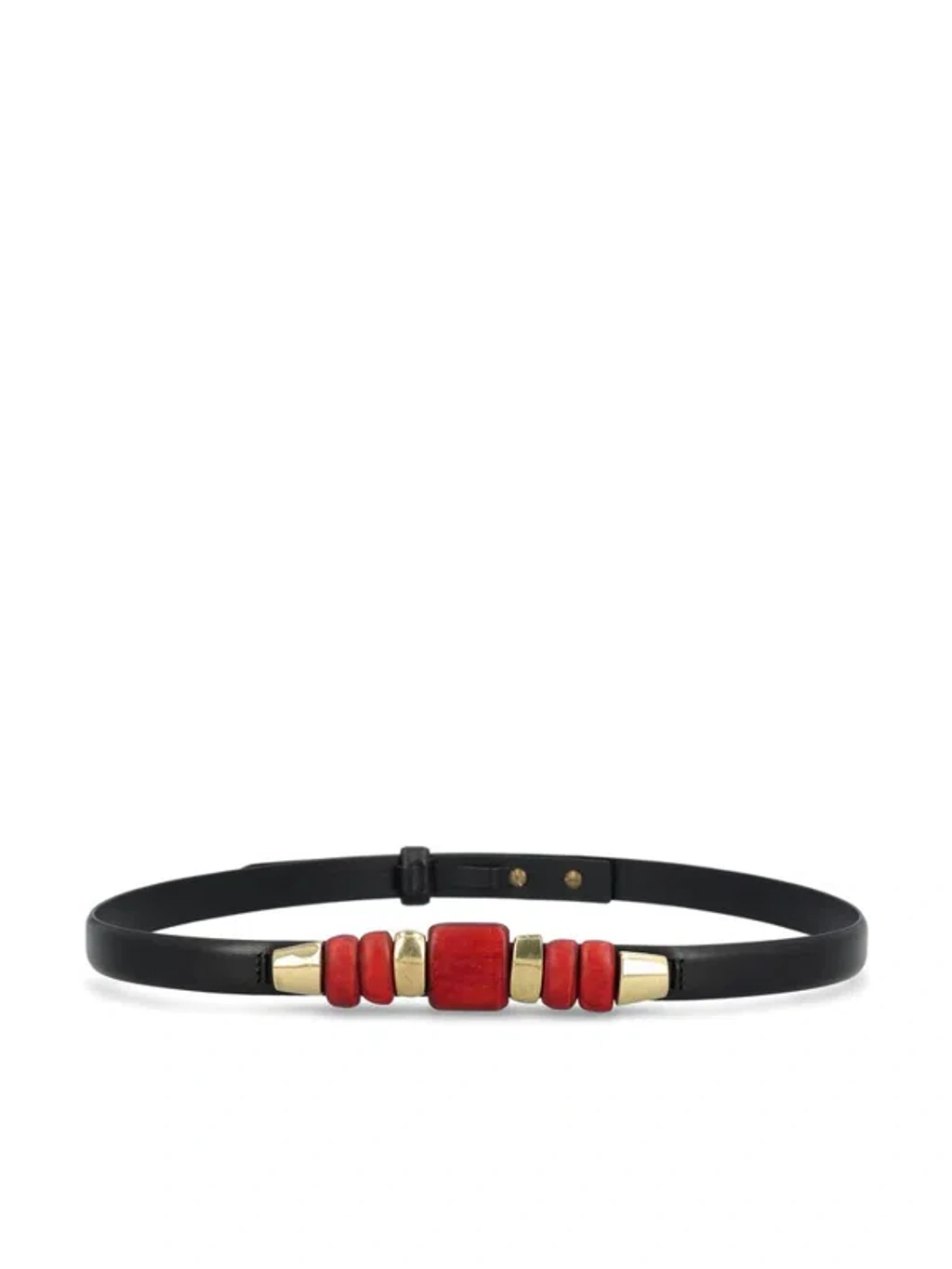 Isabel Marant Raissa Bijou Leather Belt In Henna/light Brass