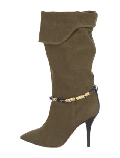 Pre-owned Isabel Marant Beaded Accents Boots In Green