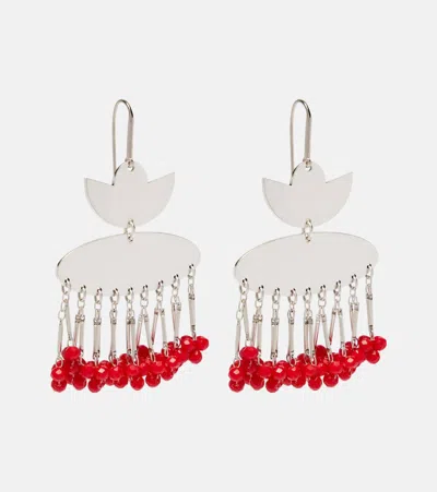 Isabel Marant Beaded Drop Earrings In Metallic