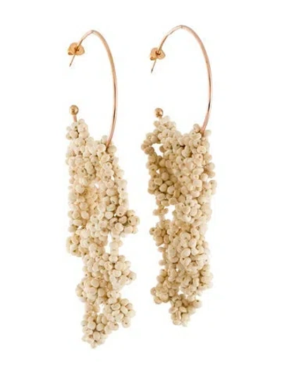 Pre-owned Isabel Marant Beaded Hoop Drop Earrings In Multicolor