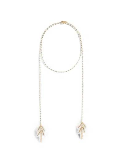 Isabel Marant Beaded Leaf-pendant Necklace In Gold