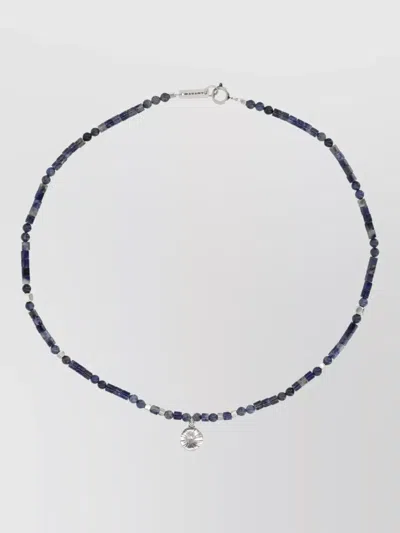 Isabel Marant Beaded Necklace Featuring Central Pendant Detail In Blue