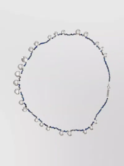 Isabel Marant Beaded Necklace With Pearl Accents In Blue