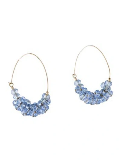 Pre-owned Isabel Marant Beaded Polly Hoop Earrings In Blue