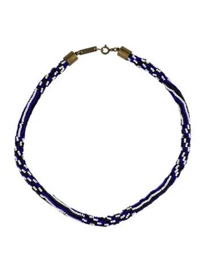 Pre-owned Isabel Marant Beaded Tribal Choker, 16" In Multi
