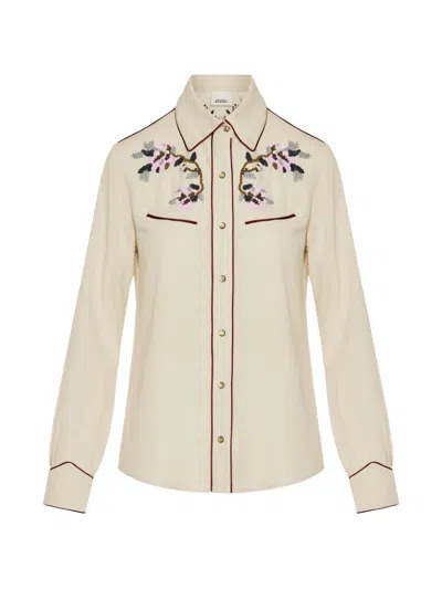 Isabel Marant Classic White Shirt With Structured Collar In Neutral
