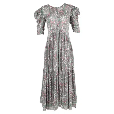 Isabel Marant Bealisa Paisley-print Cotton And Silk-blend Crepon Maxi Dress In Gray