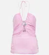 Isabel Marant Becki Printed Cotton And Silk Top In Pink
