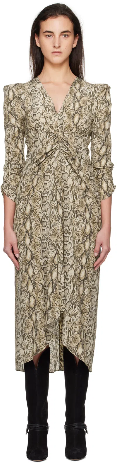 ISABEL MARANT BEIGE ALBINI MIDI DRESS