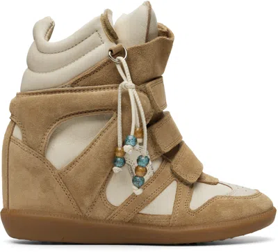 Isabel Marant Beige & Gray Bekett Sneakers In Brown
