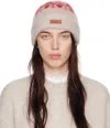 Isabel Marant Beige & Pink Darana Beanie In 40ry Raspberry