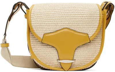 Isabel Marant Beige & Yellow Small Botsy Bag In Nloe Natural/ochre