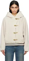 Isabel Marant Biane Teddy-lined Hooded Denim Jacket In Ecru