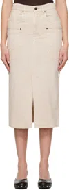 Isabel Marant Britt Denim Midi Skirt In Ecru
