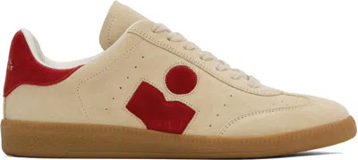 Isabel Marant Beige Bryce Sneakers In Toffee/red