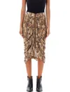 Isabel Marant Snake Print Midi Skirt With Textured Detail