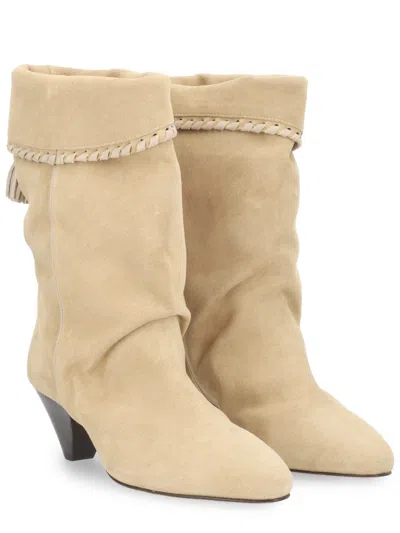 Isabel Marant Beige Calf Leather Boots In Multi