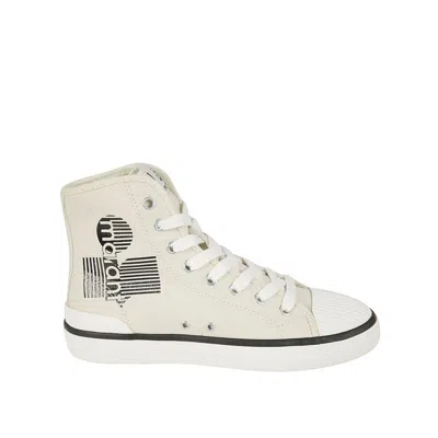 Isabel Marant Beige Canvas High Top Sneakers In White