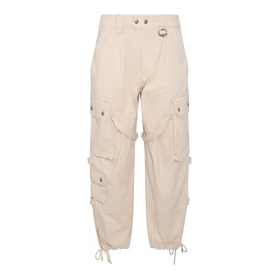 Isabel Marant Beige Cargo Pants With Pockets And Buckles In Cotton Woman In Neutral