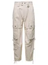 ISABEL MARANT BEIGE CARGO PANTS WITH POCKETS AND BUCKLES IN COTTON WOMAN