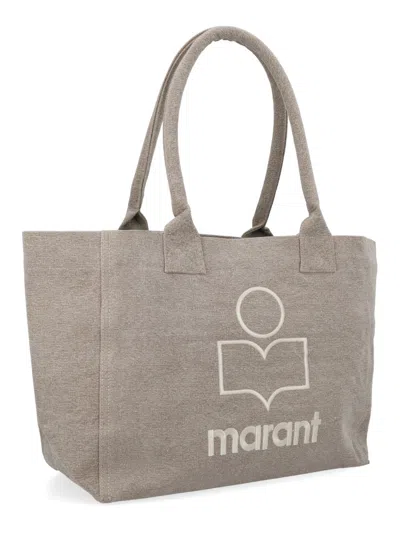 Isabel Marant Beige Cotton Handbag In Gray