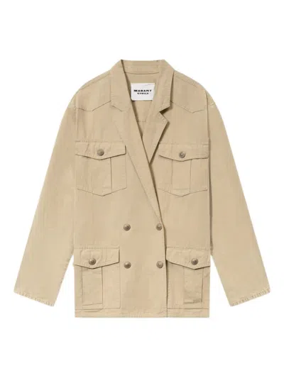 Isabel Marant Beige Cotton Linen Jacket In Brown