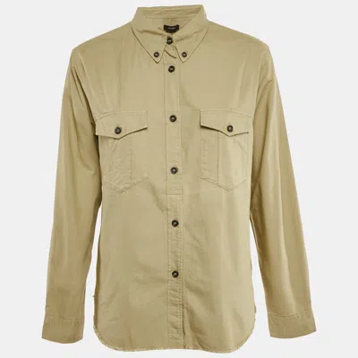 Isabel Marant Beige Cotton Raw Edge Shirt In Green