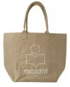 Isabel Marant Beige Cotton Yenky Gz Tote In Green
