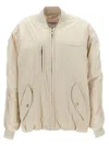 Isabel Marant Beige Embroidered Logo Bomber Jacket In Beige